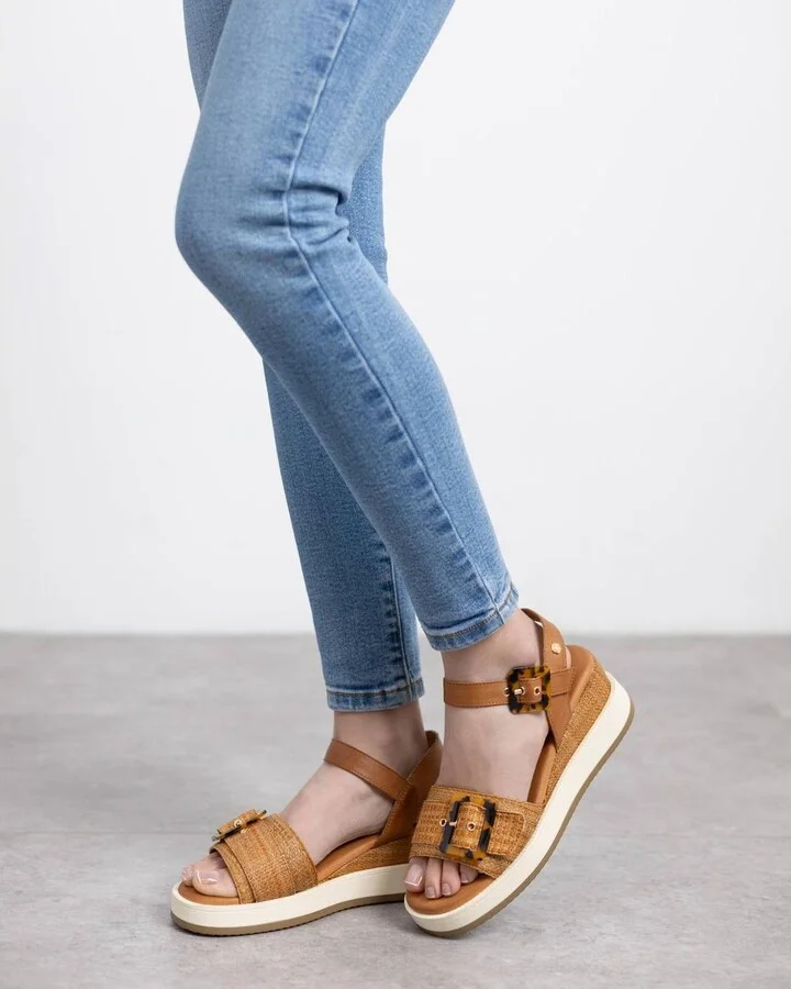 Carmela Leather Women's Wedge Sandals By Xti - Image 9