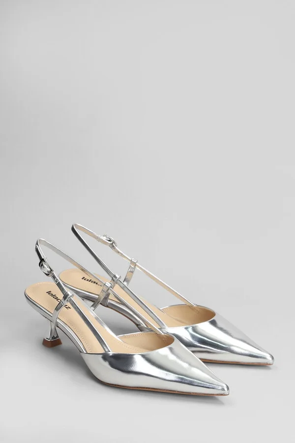Carmen Pump 55 Pumps In Silver Leather - Image 2