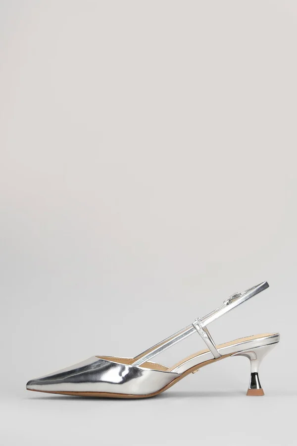 Carmen Pump 55 Pumps In Silver Leather - Image 3