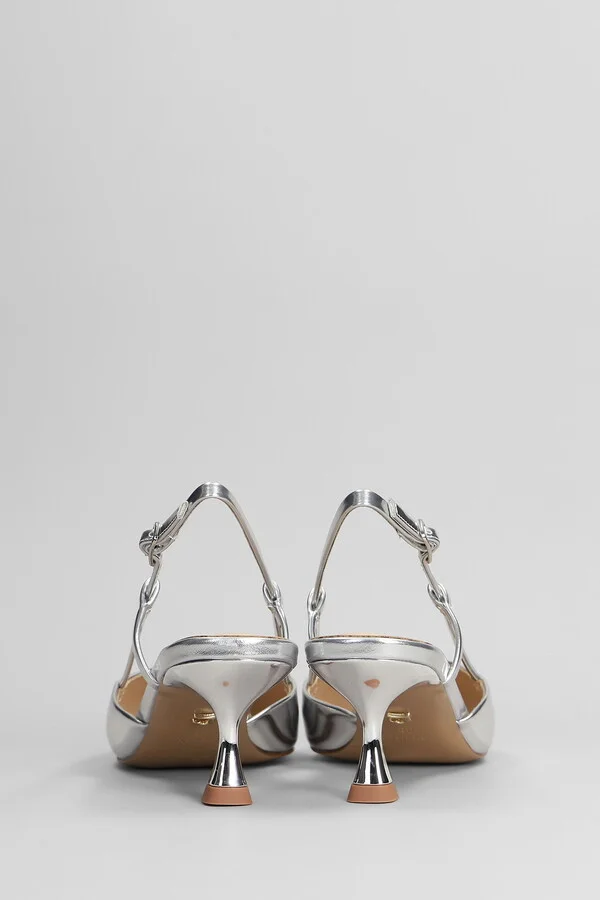 Carmen Pump 55 Pumps In Silver Leather - Image 4