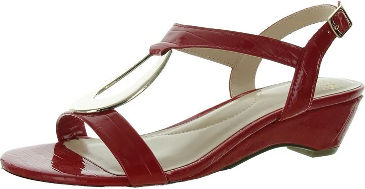 Carmeyy Womens Faux Leather Heeled Ankle Strap