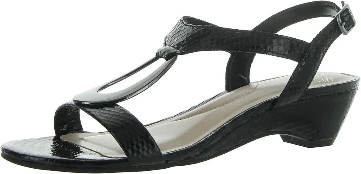 Carmeyy Womens Snake Pattern Strappy Slingback Sandals
