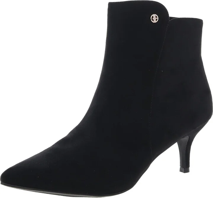 Carminee Womens Solid Faux Suede Ankle Boots