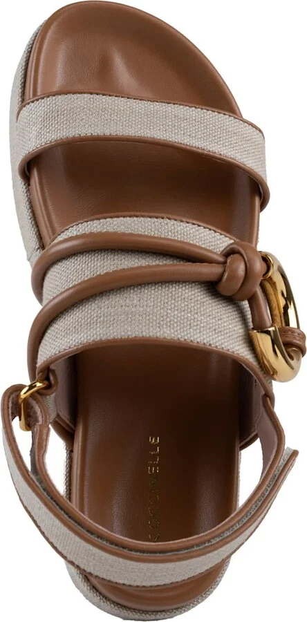 Carmy Sandals In Leather And Fabric - Image 3
