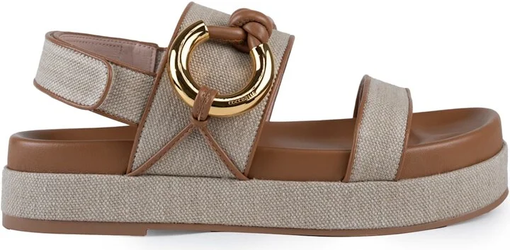 Carmy Sandals In Leather And Fabric