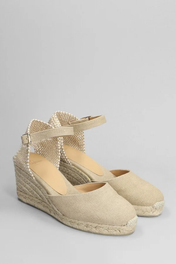Carol 6-002 Wedges In Beige Canvas - Image 2
