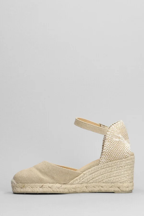 Carol 6-002 Wedges In Beige Canvas - Image 3