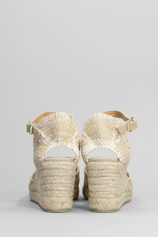 Carol 6-002 Wedges In Beige Canvas - Image 4