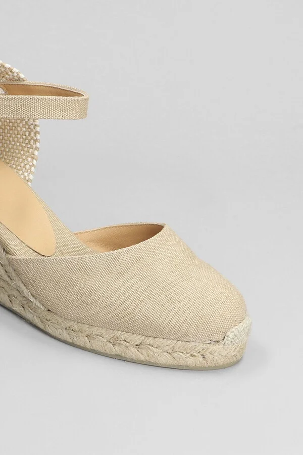 Carol 6-002 Wedges In Beige Canvas - Image 5