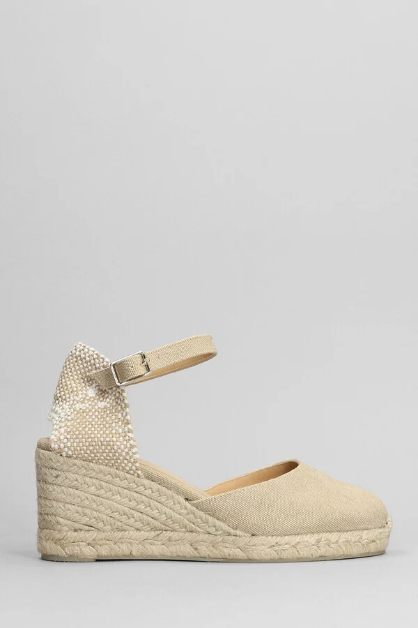 Carol 6-002 Wedges In Beige Canvas
