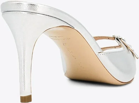 Carol 75 Metallic Leather Mules - Image 2