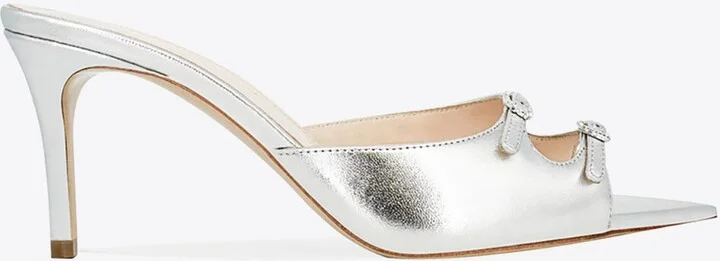 Carol 75 Metallic Leather Mules