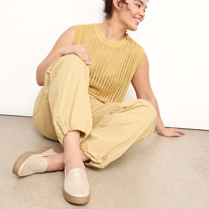 Carolina Champagne Metallic Suede Espadrille Slip On - Image 2