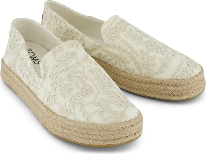 Carolina Espadrille Egret Botanical Eyelet Slip On - Image 2