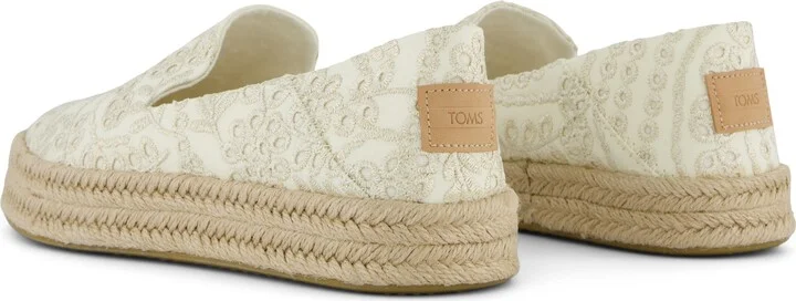 Carolina Espadrille Egret Botanical Eyelet Slip On - Image 3