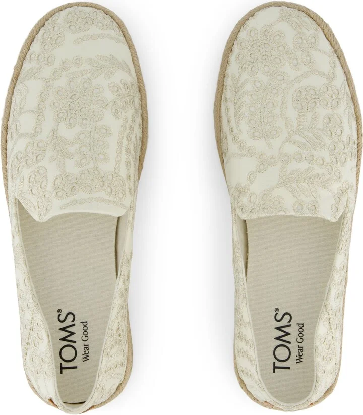 Carolina Espadrille Egret Botanical Eyelet Slip On - Image 4