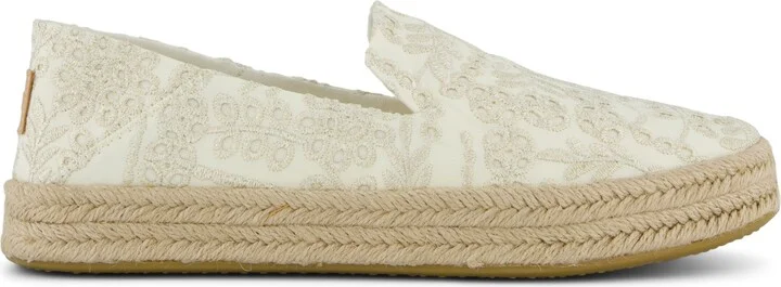 Carolina Espadrille Egret Botanical Eyelet Slip On