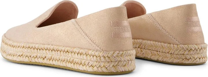 Carolina Espadrille Pale Rose Metallic Suede Slip On - Image 3