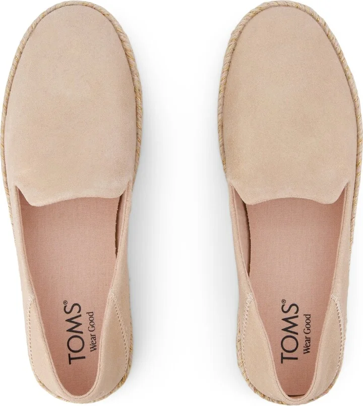 Carolina Espadrille Pale Rose Metallic Suede Slip On - Image 4