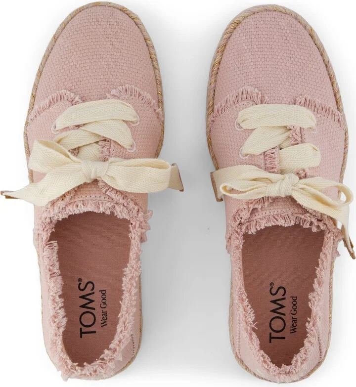 Carolina Lace-Up Espadrille Pale Rose Beachside Woven - Image 6