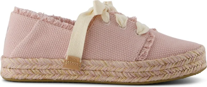 Carolina Lace-Up Espadrille Pale Rose Beachside Woven