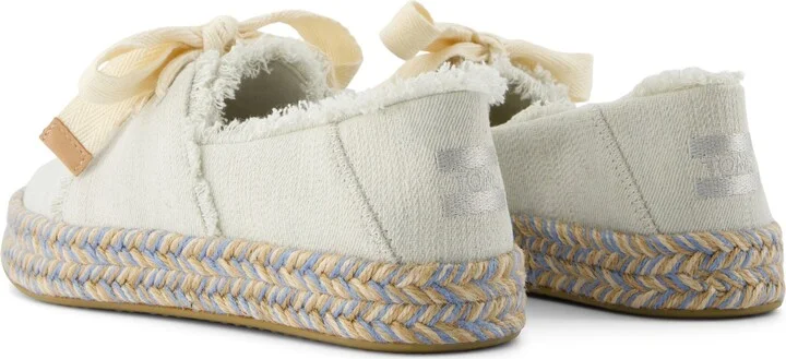 Carolina Lace-Up Espadrille White Onyx Textured Denim - Image 4
