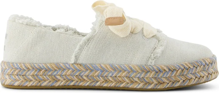 Carolina Lace-Up Espadrille White Onyx Textured Denim