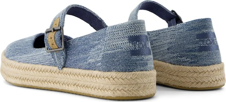 Carolina Mary Jane Espadrille Dark Sky Textured Denim - Image 4