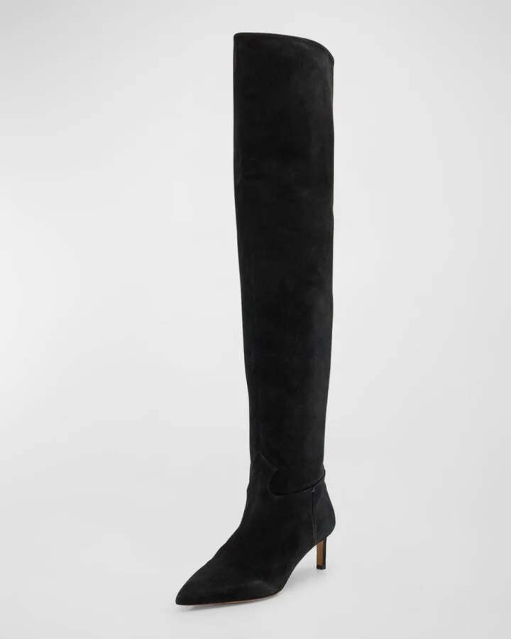 Carolina Slouchy Suede Over-The-Knee Boots - Image 4
