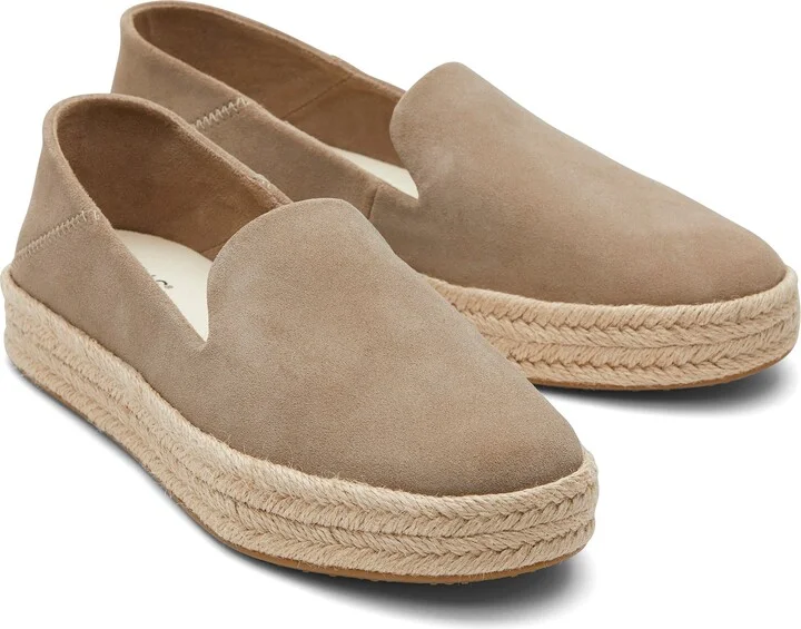 Carolina Taupe Suede Espadrille Slip On - Image 5
