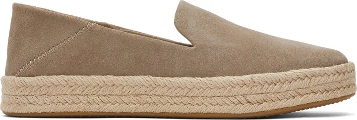 Carolina Taupe Suede Espadrille Slip On