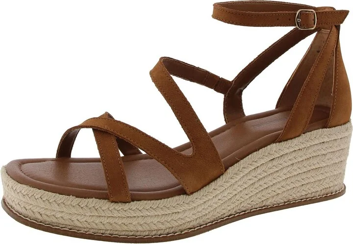 Carolina Womens Solid Faux Leather Wedge Sandals