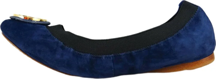 Caroline Ballet Clare Blue Suede Flats Shoes - Image 3