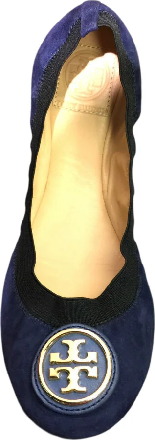 Caroline Ballet Clare Blue Suede Flats Shoes - Image 4