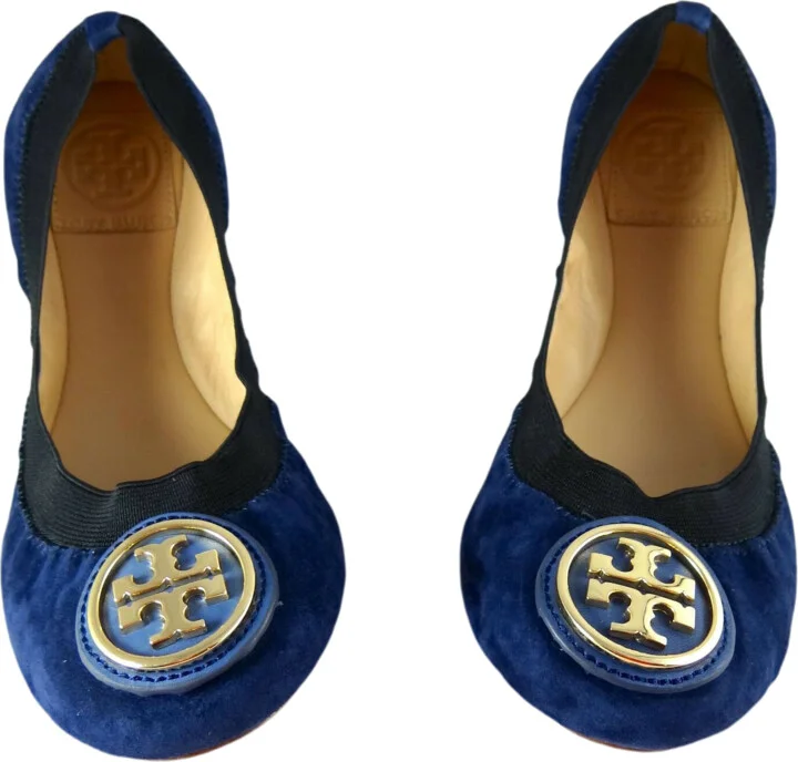 Caroline Ballet Clare Blue Suede Flats Shoes - Image 5