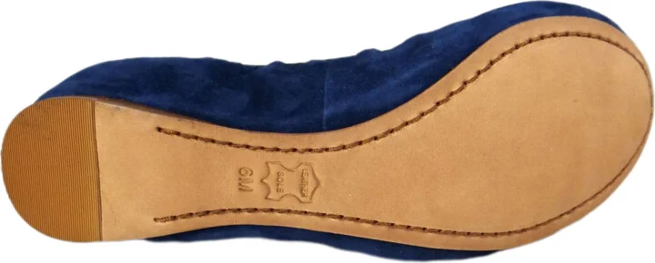 Caroline Ballet Clare Blue Suede Flats Shoes - Image 8