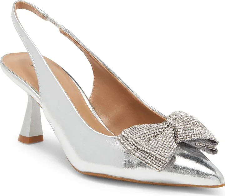 Caroline Crystal Bow Slingback Pump