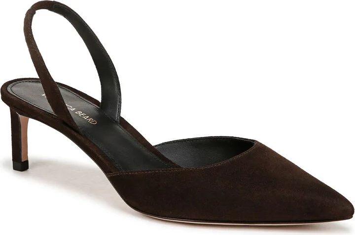 Caroline Slingback Pointed Toe Kitten Heel Pump