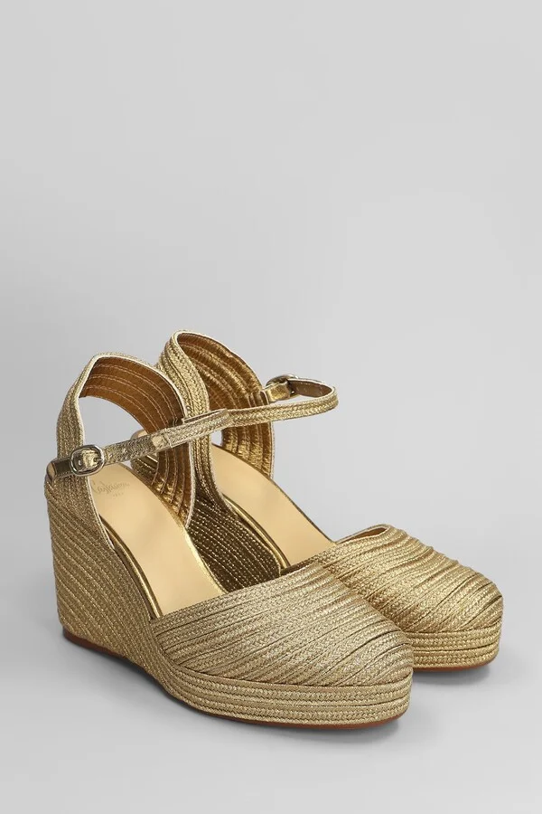 Carolyn-142 Wedges In Gold Fabric - Image 2