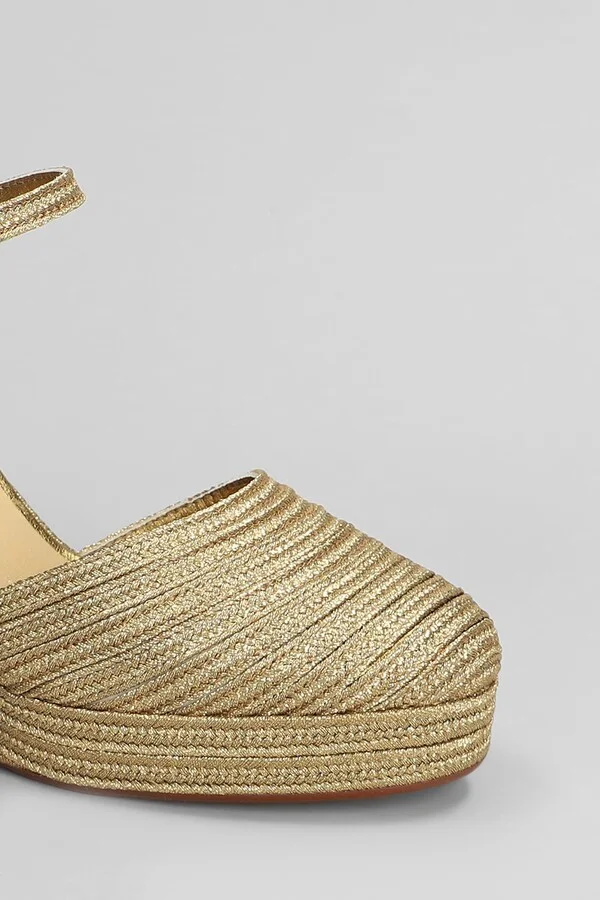 Carolyn-142 Wedges In Gold Fabric - Image 5