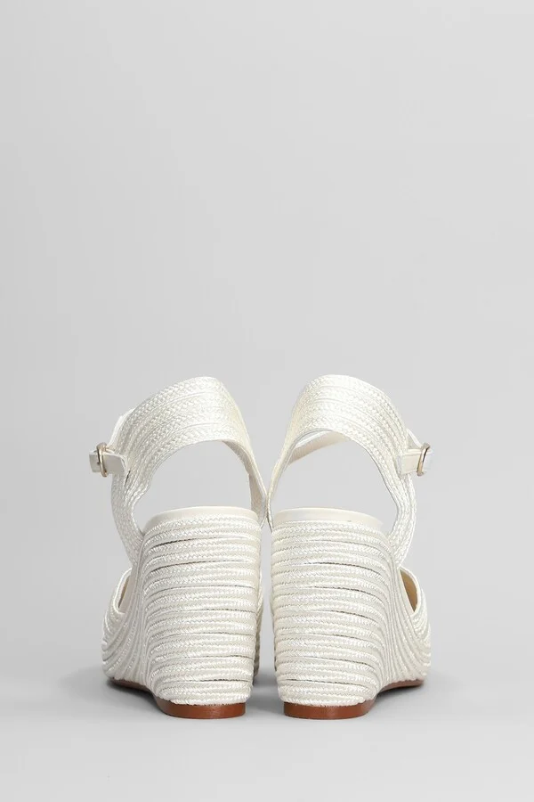 Carolyn-142 Wedges In White Fabric - Image 4