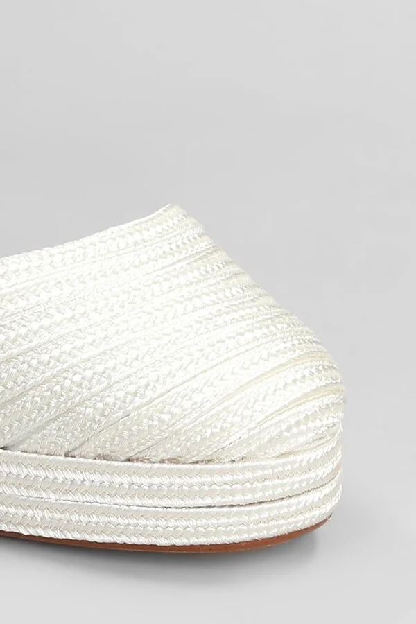 Carolyn-142 Wedges In White Fabric - Image 5