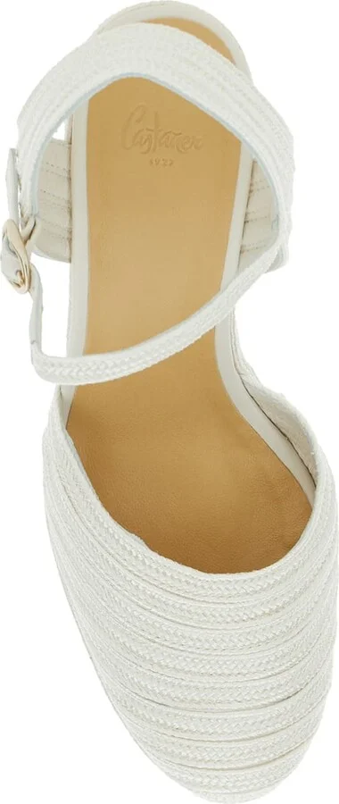 'carolyn' White Wedges With Strap In Metallic Raffia Woman - Image 4