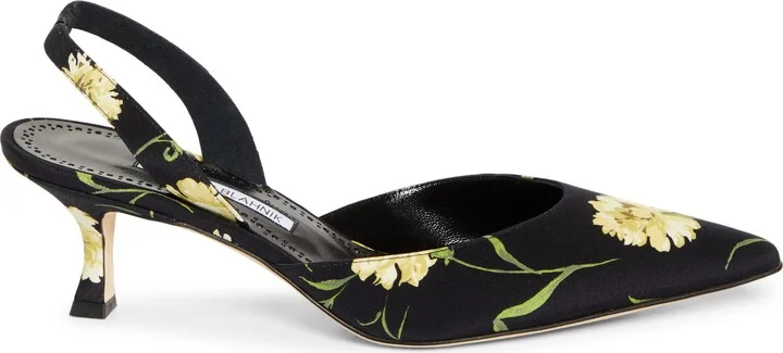 Carolyne Floral Pointed Toe Slingback Pump - Image 3