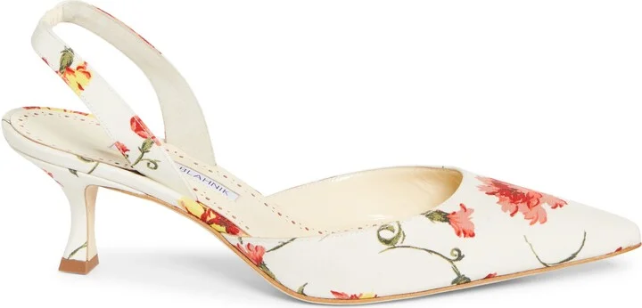 Carolyne Floral Pointed Toe Slingback Pump - Image 3