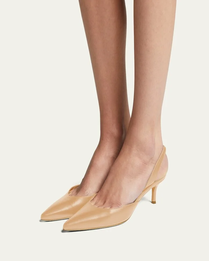 Carolyne Leather Low-Heel Slingback Pump - Image 2