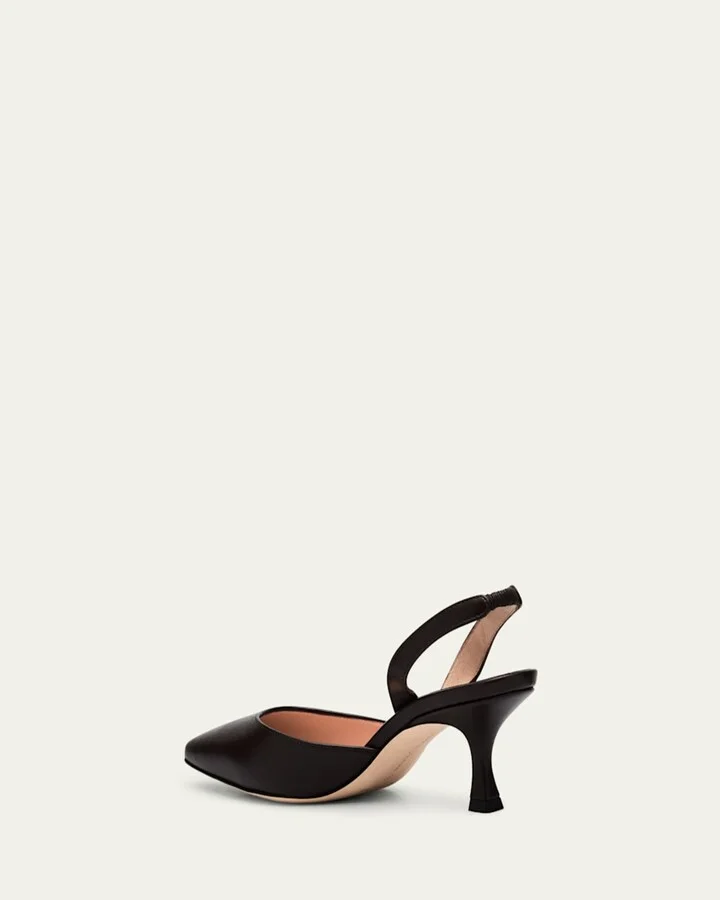 Carolyne Leather Low-Heel Slingback Pump - Image 6