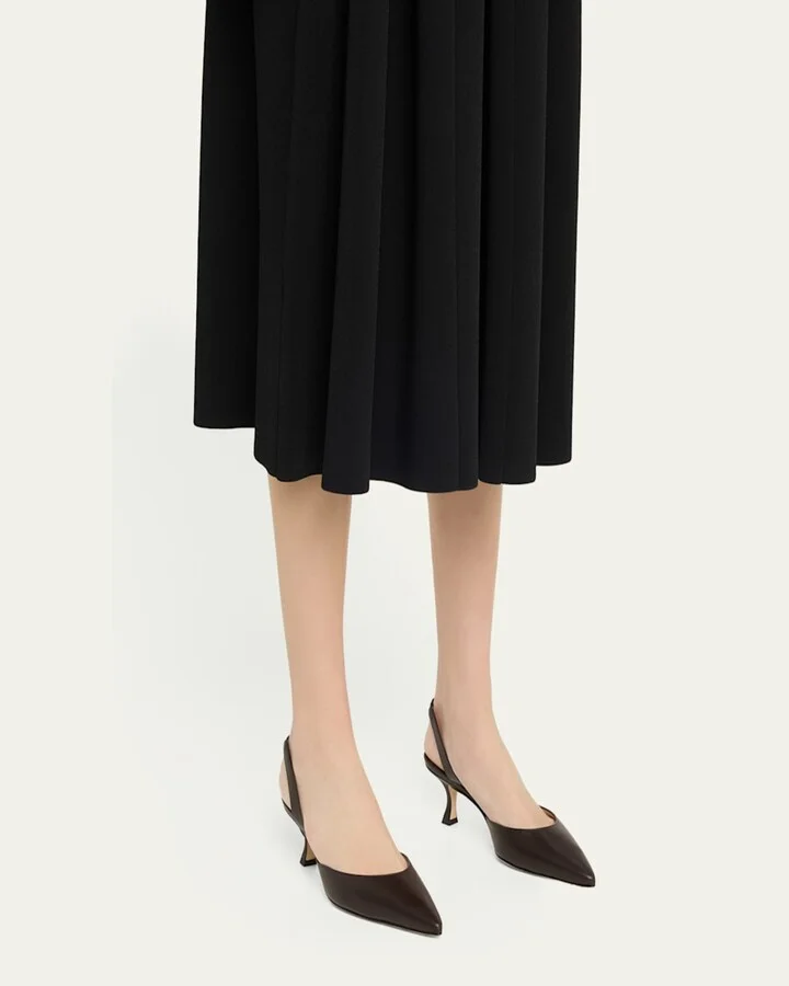 Carolyne Leather Low-Heel Slingback Pump - Image 3