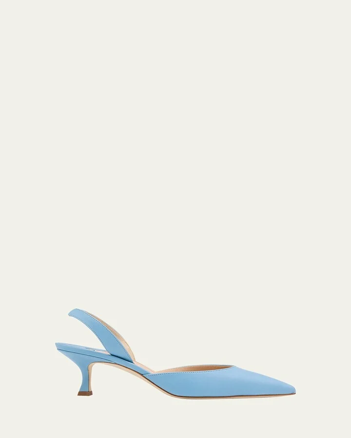 Carolyne Leather Low-Heel Slingback Pump