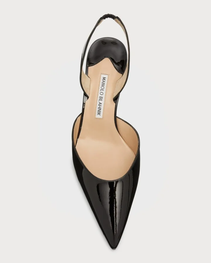 Carolyne Low-Heel Patent Halter Pumps - Image 2